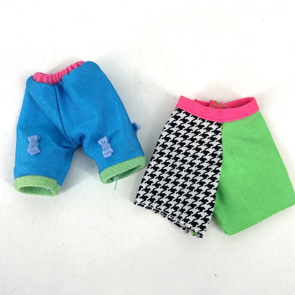 Vintage Barbie Doll Shorts Lot 80s 90s Neon Bows Houndstooth
